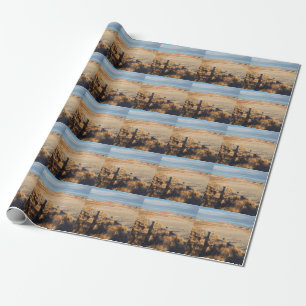 Papier Cadeau Paysage du désert avec photo de l'ombre