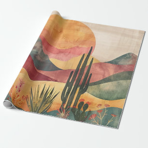 Papier Cadeau Paysage du désert de Boho - Nature du sud-ouest
