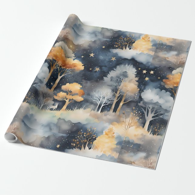 Papier Cadeau Paysage hivernal (Déroulé)
