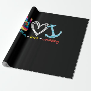 Papier Cadeau Peace Love Cruising Ship Flottant Ocean Tie Dye