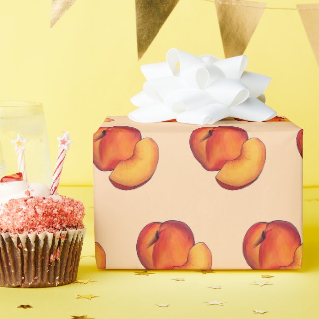 Papier Cadeau Peach Été Ripe Juicy Georgia Pache Fruit (Fête d'anniversaire)