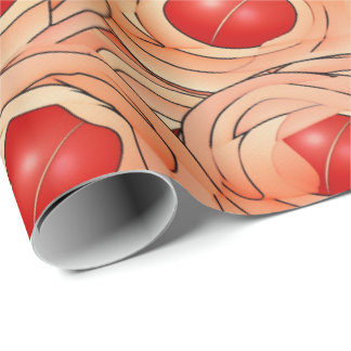 Papier Cadeau Peach Fuzz Abstrait Botanical Fruity Motif 16