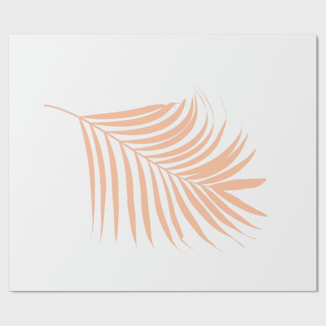 Papier Cadeau Peach Fuzz Mariages Tropical Palm Leaf Motif (Plat)