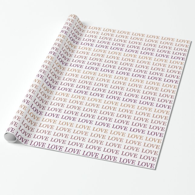 Papier Cadeau Peach rose Ombre amour (Déroulé)