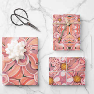 Papier cadeau Peachy Pink Dahlia