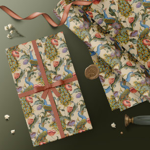 Papier Cadeau Peacock Art Nouveau motif Floral Papier d'envelopp