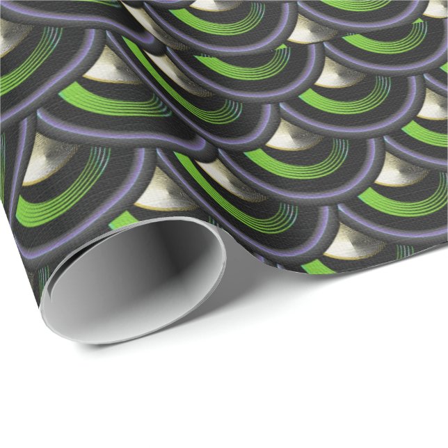 Papier cadeau Peacock Inspiré Sirène échelles (Coin rond)