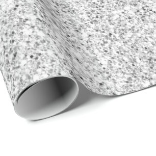 Papier Cadeau Pearl White Luxe Parties scintillant en argent