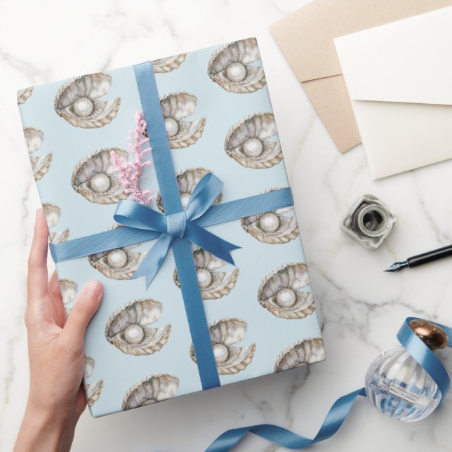 Papier Cadeau Pearls Shell Birthday  (Cadeaux)