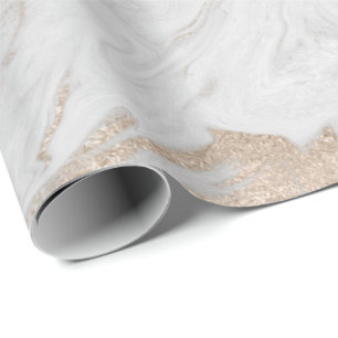 Papier Cadeau Pearly Ivor Pastel Blanc Gris Marbre Glam