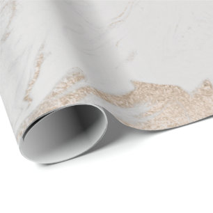 Papier Cadeau Pearly Ivory Gold Pastel Marbre gris métallisé Gla