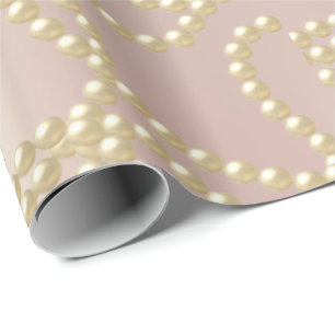 Papier Cadeau Pearly Pearls Ivory Creamy Mariage nuptiale Annive
