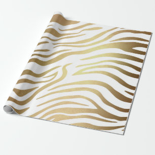 Papier Cadeau Peau blanche VIP de safari de zèbre d'or