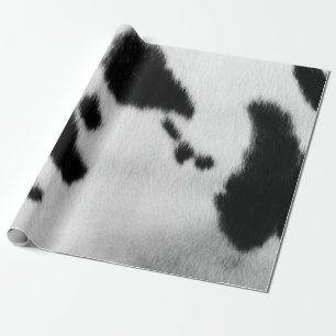 Papier Cadeau Peau noire et blanche de vache à Faux