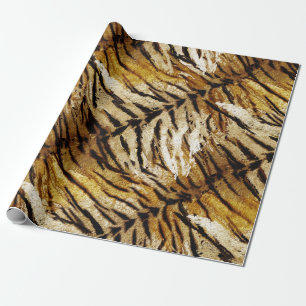 Papier Cadeau Peaux de tigres, stylisées, tigres, rayées, post