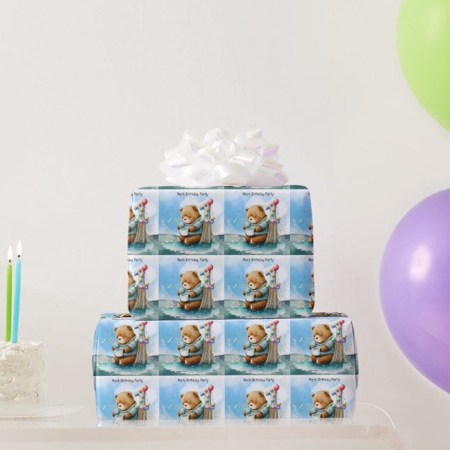 Papier Cadeau Pêche 1er anniversaire (Cadeaux de fête)