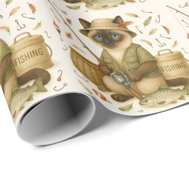 Papier Cadeau Pêche 1er anniversaire pour les Amoureux de les ch (Coin rond)