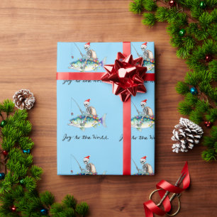 Papier Cadeau Pêche avec Noël du Père Noël