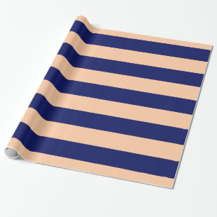 Papier Cadeau Pêche, Marine Bleu XL Stripes Motif V