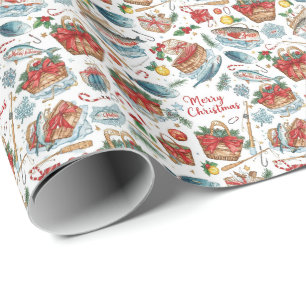 Papier Cadeau Pêche sac cadeau de Noël