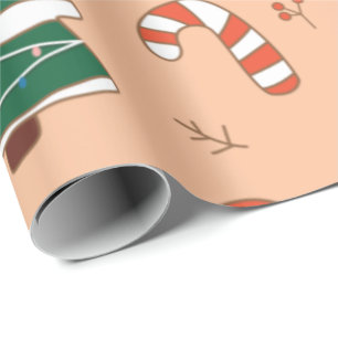 Papier Cadeau Pêcher Père Noël et Sucre de canne