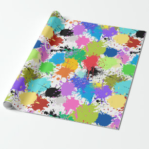 Papier Cadeau Peintre Splatter Artiste Cadeau Enveloppement Papi