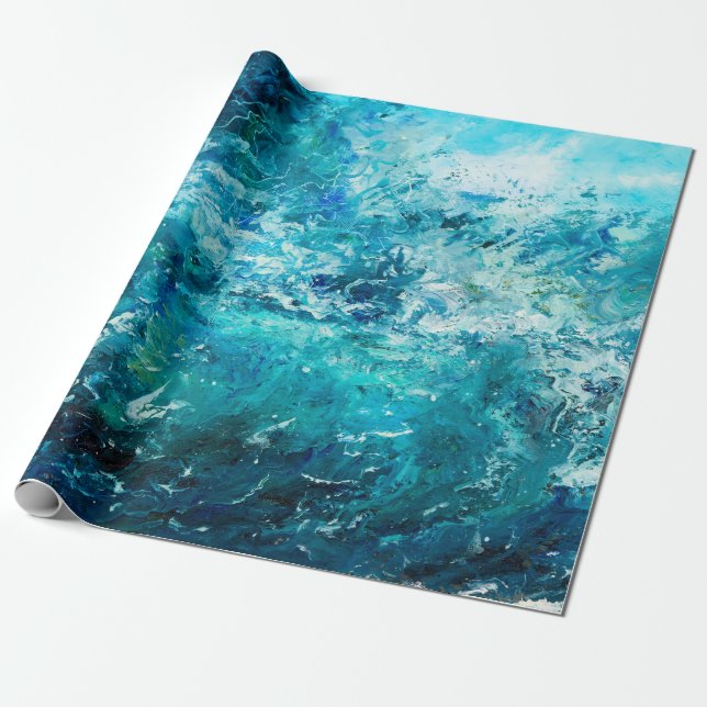 Papier Cadeau Peinture à l'huile abstraite montrant des vagues d (Déroulé)