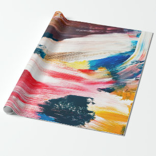 Papier Cadeau Peinture à l'huile dessinée à la main. arrière - p