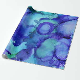Papier Cadeau Peinture abstraite violette et blanche