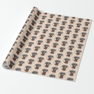 Papier Cadeau Peinture allemande Pinscher peinture art animal or