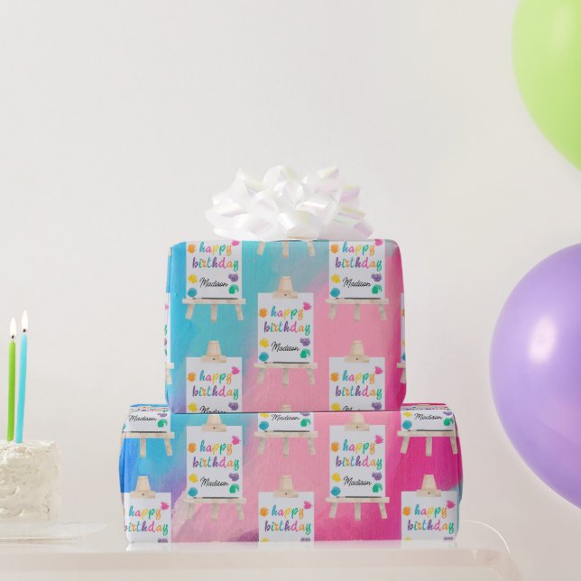 Papier Cadeau Peinture Art Artiste Peinture Anniversaire Thème (Cadeaux de fête)