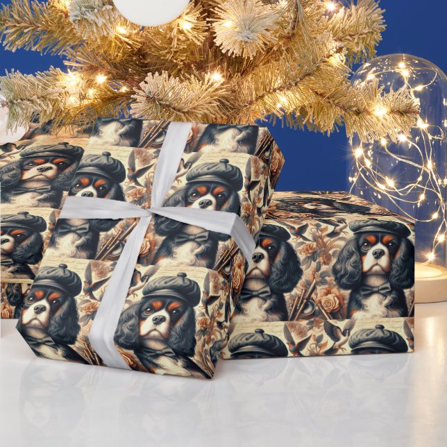 Papier Cadeau Peinture Cavalier King Charles Spaniel (Vacances)