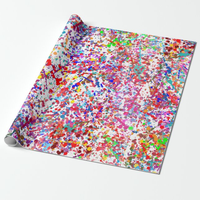 Papier Cadeau Peinture d'action, art d'égouttement (Déroulé)
