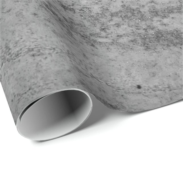 Papier Cadeau Peinture d'argent Ciment industriel gris Graphite  (Coin rond)