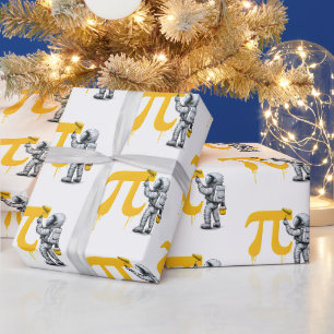Papier Cadeau Peinture d'astronaute cool Symbole Pi Jour de Pi