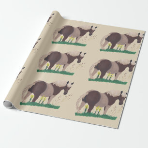 Papier Cadeau Peinture de cheval debout à l'air, Enveloppement d