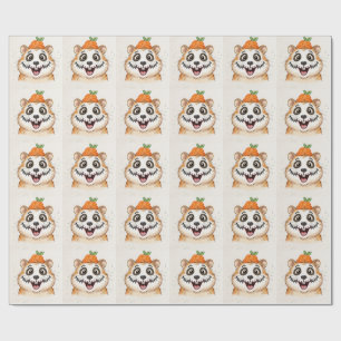 Papier Cadeau Peinture de visage de squelette mignon Hamster Hal