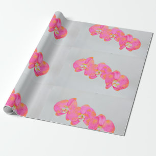Papier Cadeau Peinture d'orchidée rose