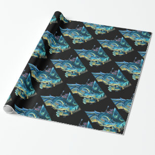 Papier Cadeau Peinture Dragon Rider