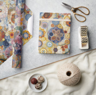 Papier Cadeau Peinture florale d'art fin de style Art nouveau an