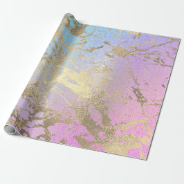 Papier Cadeau Peinture rose Blush Ombre Marbre rose Or brillant