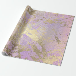 Papier Cadeau Peinture rose pâle Améthyste Rose en marbre d'or