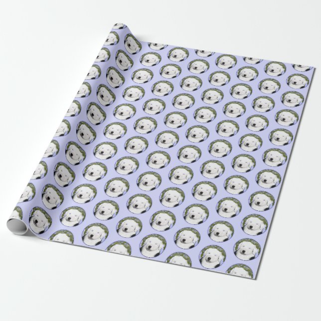 Papier Cadeau Peinture sur chiots pour chien de garde anglaise - (Déroulé)