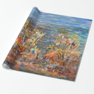 Papier Cadeau Peinture tropicale d'aquarium de poissons du monde