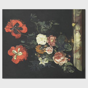 Papier Cadeau Peinture vintage Vie morte avec Fleurs