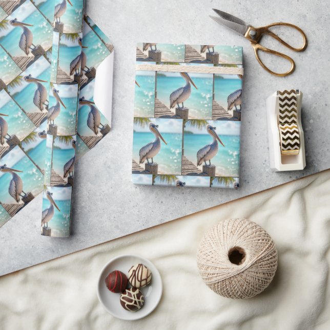 Papier Cadeau Pelican Portant des lunettes de soleil (Artisanat)