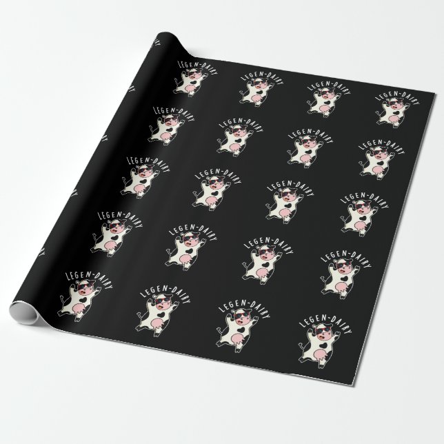 Papier Cadeau Pelleterie Funny Cow Pun Dark BG (Déroulé)