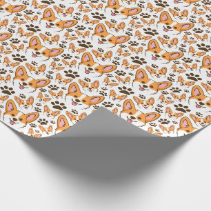 Papier Cadeau Pembroke Welsh Corgi Chien Coquelicot
