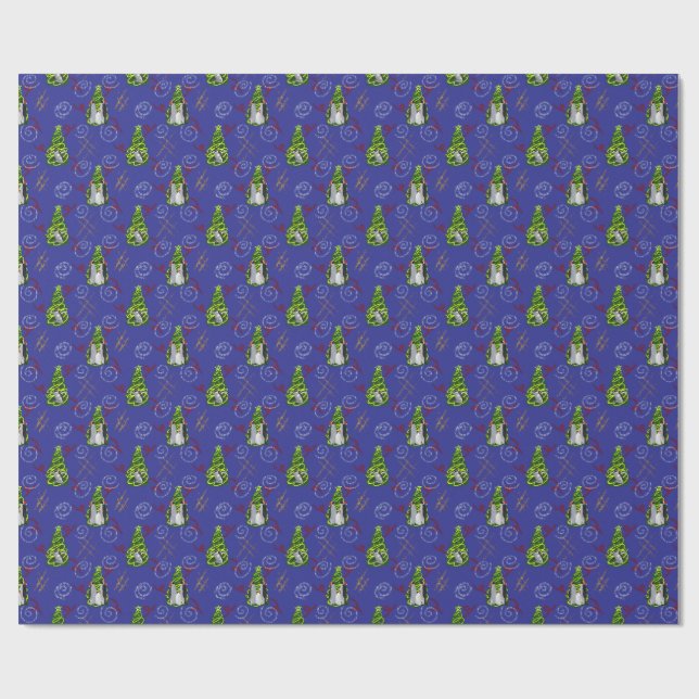 Papier Cadeau Penguin Christmas (Plat)