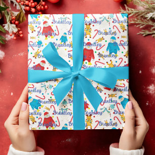 Papier Cadeau Penguins Reindeer Ours Polaires Nom personnalisé